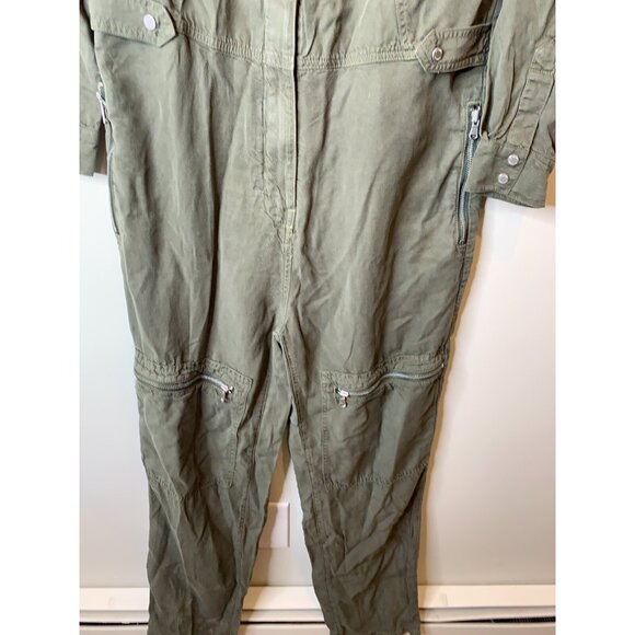 Free People Etienne Marcel Lyocell Aviator Jumpsuit Military Green Size M $360 - Picture 8 of 12